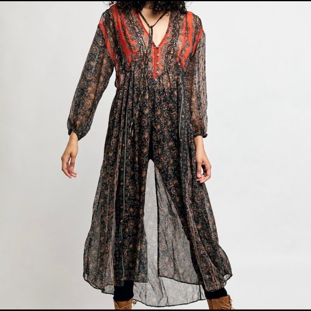 NWT Free People Free Flowing Maxi / Dark C…